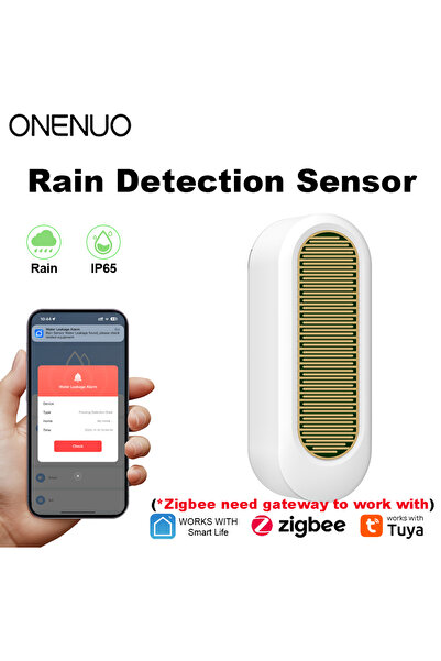 Choice1 مستشعر المطر الأبيض ONENUO بتقنية Zigbee أو WiFi، مستشعر Tuya IP65 مق...