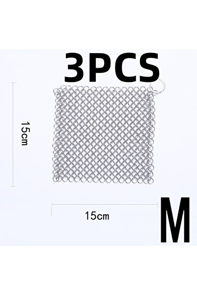 choice2 3pc M 1/3pcs Stainless Steel Cast Iron Cleaner 3 Size Scrubber Reusab...