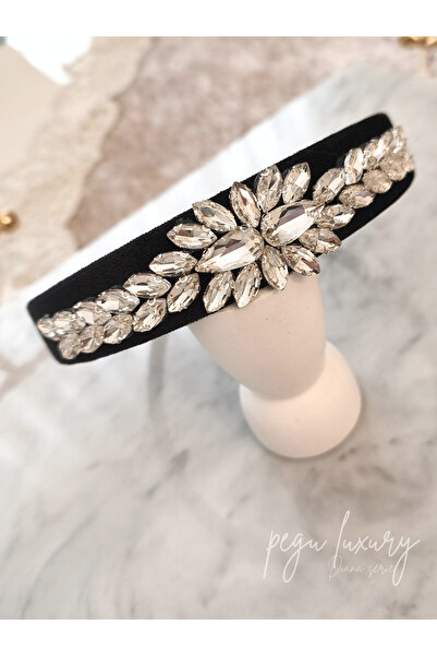 pegu baby collection ΜΑΥΡΟ ΒΕΛΟΥΔΙΝΟ ΣΤΕΦΑΝΙ ΜΕ ΚΡΥΣΤΑΛΛΙΝΕΣ ΠΕΤΡΕΣ ΕΙΔΙΚΗΣ Σ...