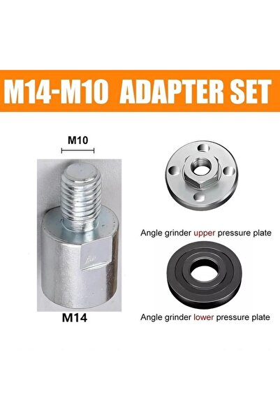 Choice طقم محولات M14 إلى M10 فضي اللون، 3 قطع، محول خيطي، موصل واجهة، محول برغي