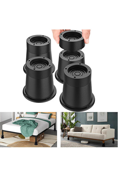 Choice 4pcs Black 4Pcs Heavy Duty Furniture Riser Round Sofa Riser Supports U...