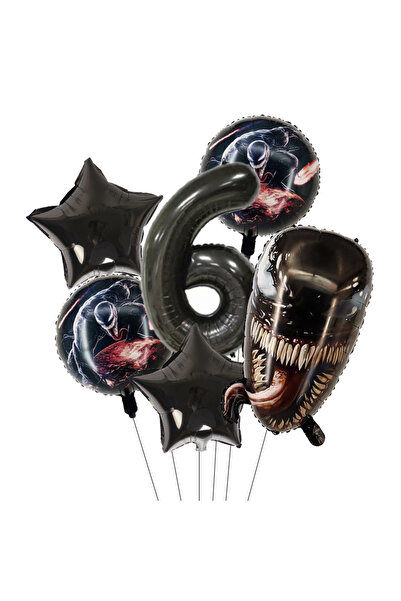 Choice7 1pack 6 pcs 6pcs Cartoon Superhero Venom Balloons Foil Balloon Set Su...