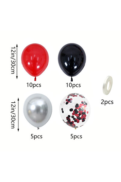 Choice Other 32PCS 32pcs Balloon Set with Red and Black Balloons Colorful Con...