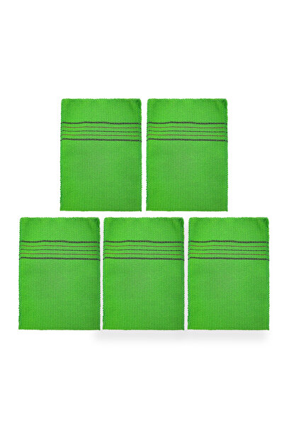 Choice1 Green 5 Pcs 5pcs Exfoliating Bath Body Washcloth Shower Wash Cloths D...