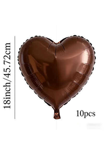 Choice 18inch 10pcs 10pcs 18 inch Brown Heart Shape Foil Balloon Valentine's ...