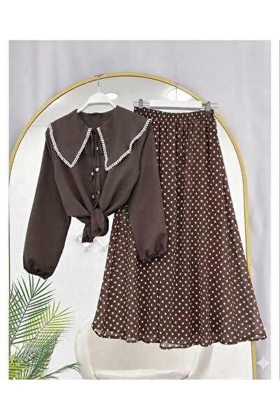 VOLT CLOTHİNG Σετ πουκάμισο με σχέδιο φλοιόδεσμου και φούστα