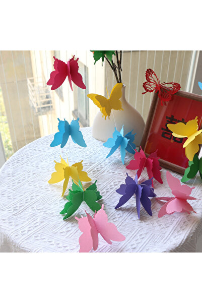 Choice5 Colorful 3m 3D Colorful Paper Butterfly Garland Buntings for Wedding ...