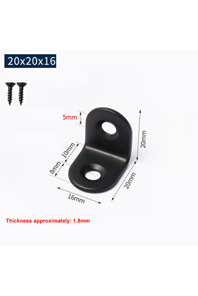 Choice14 دعامة زاوية معدنية من الفولاذ المقاوم للصدأ BL-20x20x16-1 بزاوية 90 ...