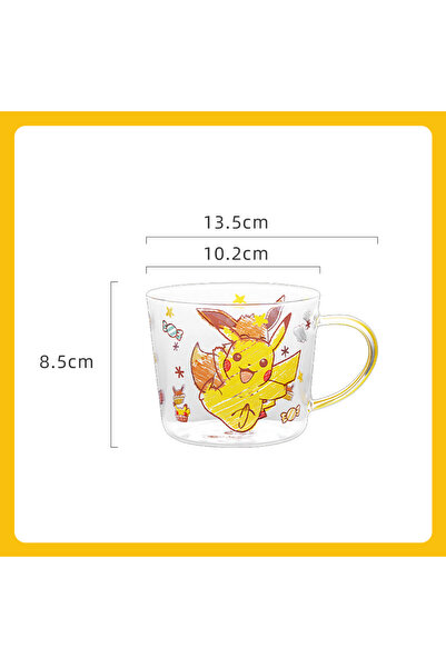 Choice 520ml Pikachu Mug SHUNXIANG Pokémon Pikachu Glass Mugs Milk Cup Cute D...