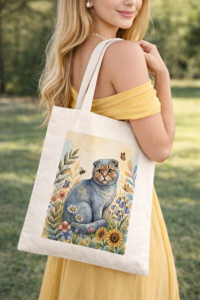Kirbi Reklam Hayvan Scottish Fold Katlı Kulaklı Kedi Kişiye Özel Çift Taraflı...