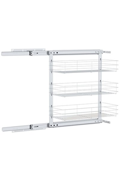 vidaxl Βαγονέτο Κουζίνας Τριώροφο Συρόμενο Ασημί 47x25x56 .50969