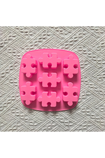 Choice pink 1pc Creative puzzle shaped silicone mold, perfect for cakes, dess...