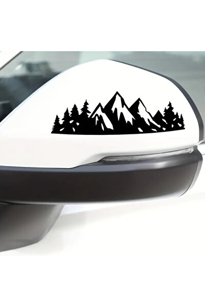 Choice 17.5x5.5cm black Vibrant Snow Mountain Tree Car Sticker - Waterproof V...