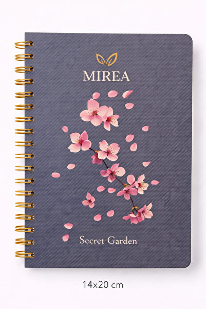 Mirea A5 14*20 cm Spiralli Çizgili Defter 192 Sayfa 70 gr 1. Hamur Secret Gar...