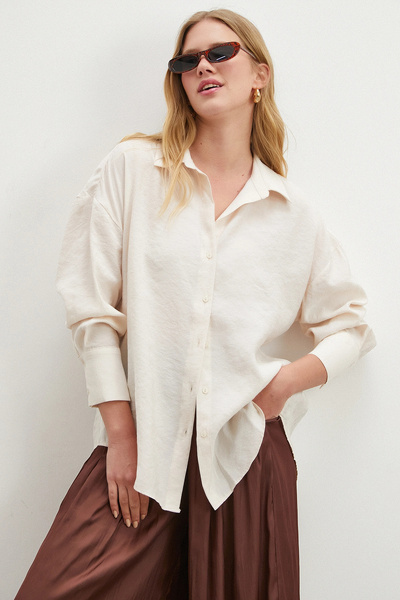 Never more Basic Modal Shirt Cream