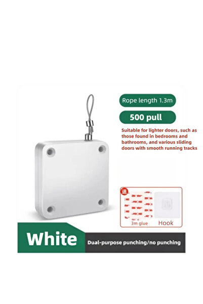 Choice1 White 500g Automatic Rope Door Closer, Silent Door Closer for Sliding...