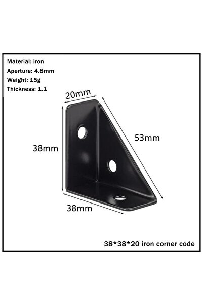 Choice1 BK1 4Pcs Right Triangle Corner Supports White Black Wooden Furniture ...