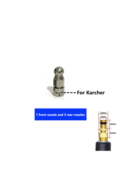 Choice3 kc1-3 Pressure Washer Sewer Jetter Hose Nozzle Drain Cleaning Nozzle ...