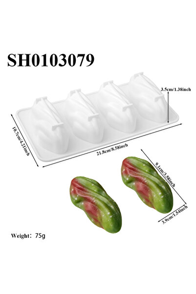 Choice1 SH0103079 1 or 4-Cell Pistachios Design Silicone Chocolate Mold Frenc...