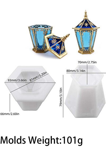 Choice jar Eid Ornaments Candle Jar Silicone Mold DIY Hexagon Star Moon Relie...