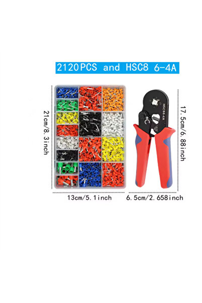 Choice 2120pcs and 6-4A VE Tubular Crimping Terminal,Multiple Crimping Termin...