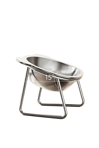 Choice 1 Set Bowl 15° Tilted Elevated Dog Bowl 304 Stainless Steel Anti-Vomit...