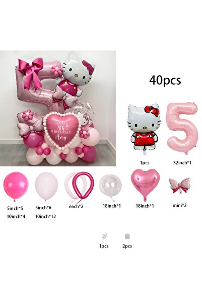 Choice3 MINISO Other 25112406-5 40-piece aluminum 3D red-rose cat cartoon bow...