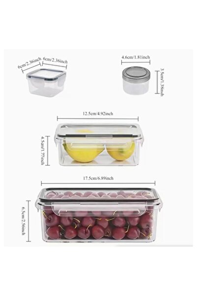 Choice 4pcs 4-Piece Clear Food Storage Containers with Snap Lids, Reusable fo...