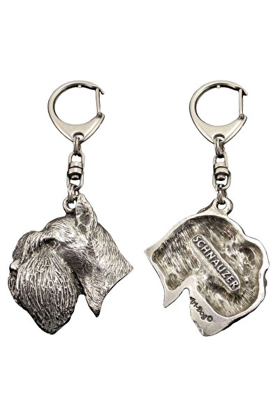 Art - Dog Schnauzer - Silver-plated key ring with dog, handbag decoration, ba...