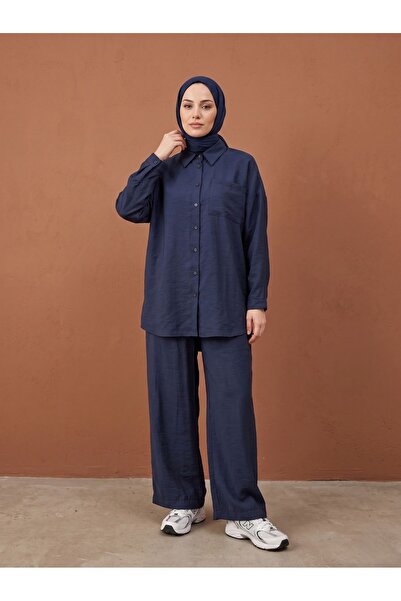 Foremia Pocket Detail Trouser Suit - Navy Blue