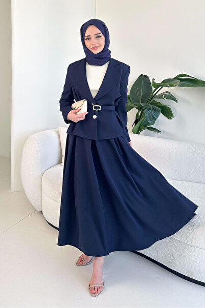 Ovn. Viviana Ceket Etek Takım - Lacivert