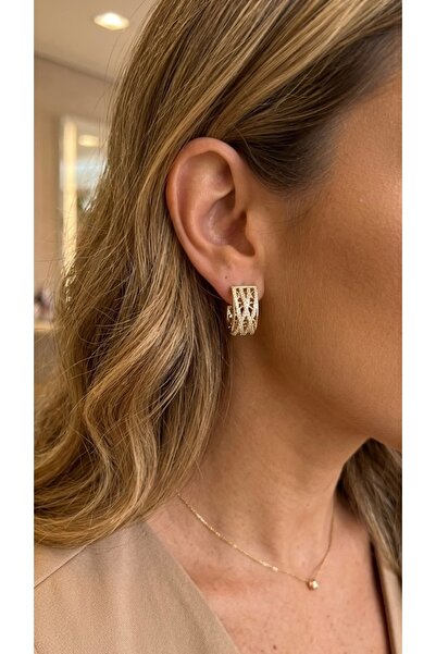 İNN JEWELLERY Xuping Earrings, Anti-Tarnish, Anti-Allergic, Figured in Rows (...