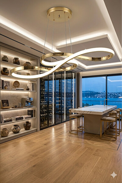 Lzy Avize Store Sonsuzluk Serisi Sanatsal Kıvrımlı Eskitme LED Sarkıt Avize -...