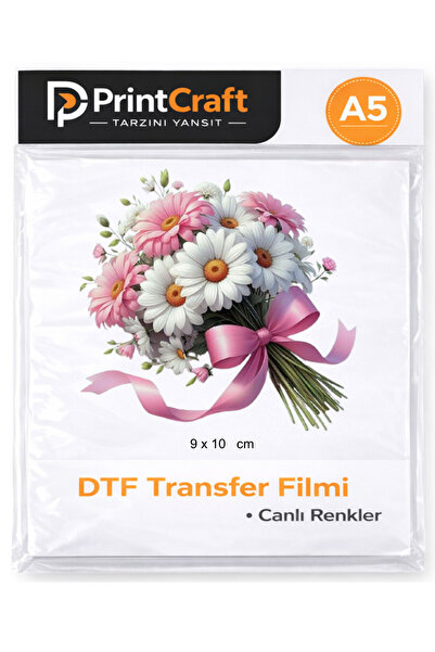 Palo Santo 9x10 cm Çiçek Demeti Modeli Ütü ile Yapışan DTF Transfer Baskı (A5)