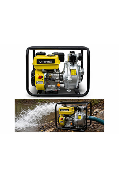 OPTIVEX Benzinli Su Pompası Yukarı Dik Basma 70 mt 3 Inc 15 Hp Benzinli Su Mo...