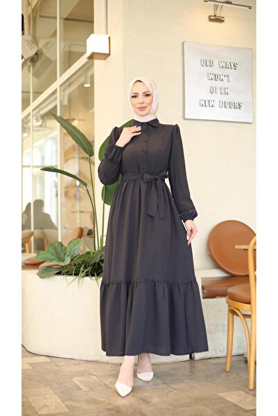 Moda İncir Δαντελωτό φόρεμα με κορδόνια