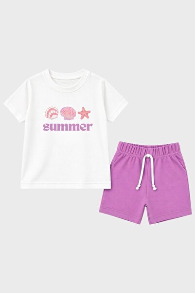 MARKOLL Καλοκαιρινό σετ με στάμπα για κορίτσια 5-12 ετών, 100% βαμβάκι