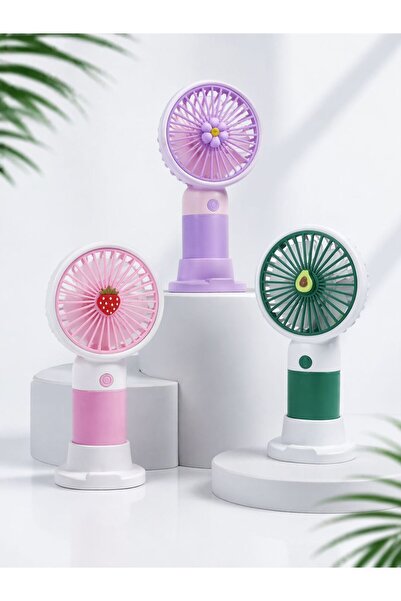 AslıCanaccessories Mini Taşınabilir El Fanı (Standlı – Şarjlı)