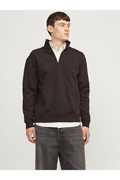 Jack & Jones Mikina s polovičním zipem, jednobarevná