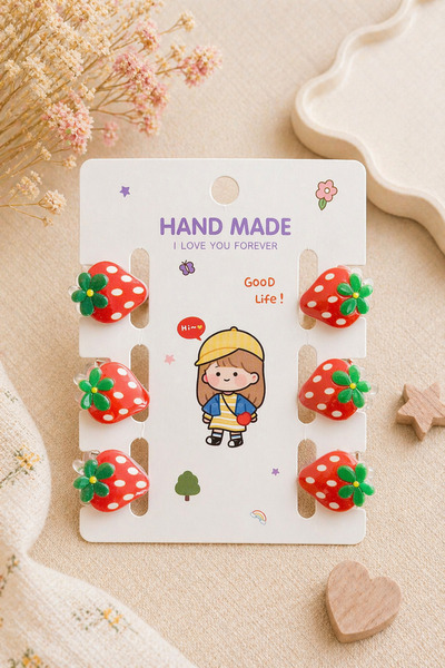 PABALAS Σετ 6 κλιπ μαλλιών για κορίτσια – Κλιπ μαλλιών με σχέδιο φράουλας |  ...