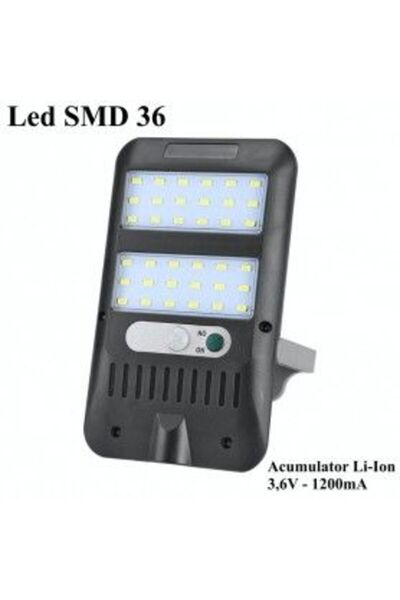 Bibilel Соларна стенна лампа 36 LED SMD със сензор за движение JX-228 IP65 за...