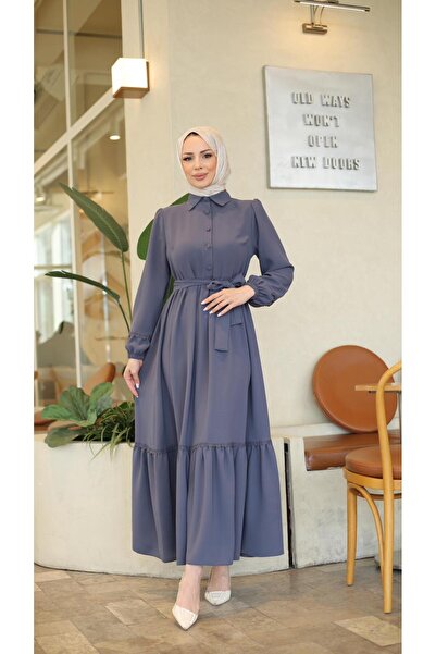 Moda İncir Δαντελωτό φόρεμα με κορδόνια