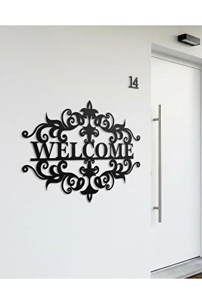 Velora dekor Hg işbirliği LAZER KESİM METAL WELCOME KAPI YAZISI (KİŞİYE ÖZEL)