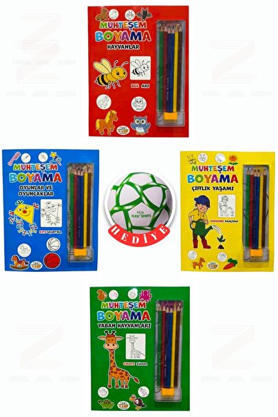 Parıltı Yayınları Fabulous Coloring-Animals-Farm Life-Games and Toys-Wild Ani...