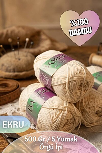 Dantelux %100 Bambu Örgü İpi (5 Yumak / 500 Gram / 1600 Metre)