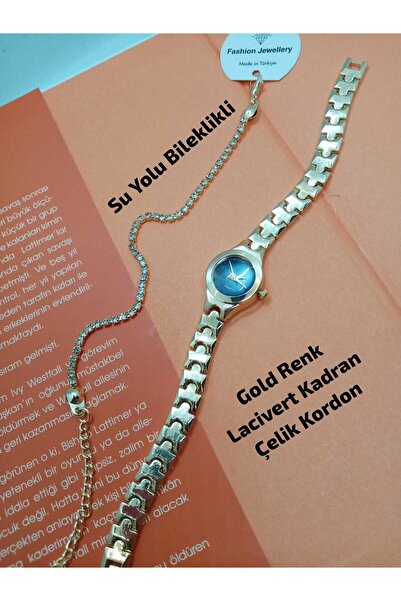 Brality ساعة يد نسائية طراز ريترو فينتاج - تصميم بسيط بقرص أزرق داكن - سلسلة ...