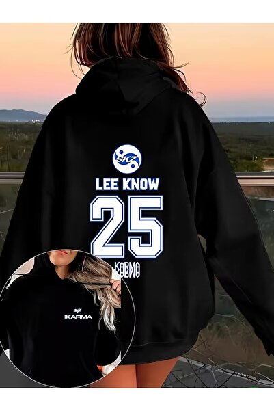 Le Savu Stray Kids SKZ Φούτερ με κουκούλα με συνδυασμό σχεδίων, Unisex, Oversize