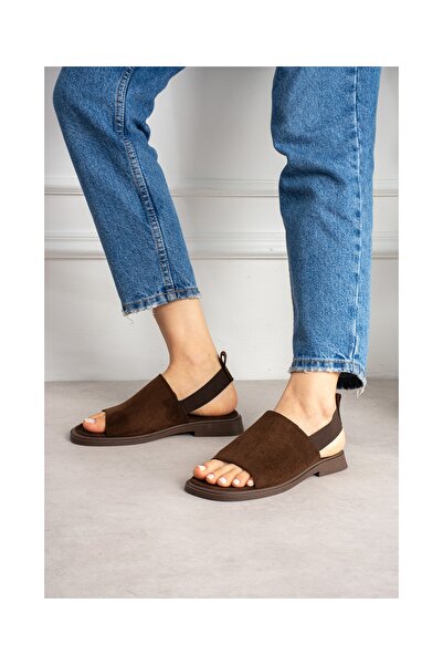 ALEMDAR AYAKKABI Γυναικεία σανδάλια NOVENTA σε καφέ καστόρι