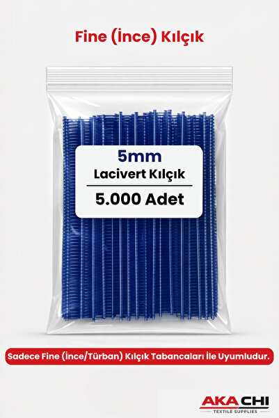AKA CHI 5 mm Lacivert fine Kılçık 5.000 Adet Mavi Etiket Tabancası Plastik Kı...