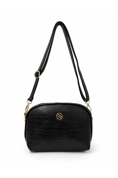 Sanmorris Γυναικεία τσάντα ώμου με λουράκι σταυρωτό 3 τμημάτων με διπλό μεταλ...